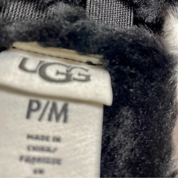 UGG Australia Suede Shearling Reversible Black Headband S/M P/M display picture 1